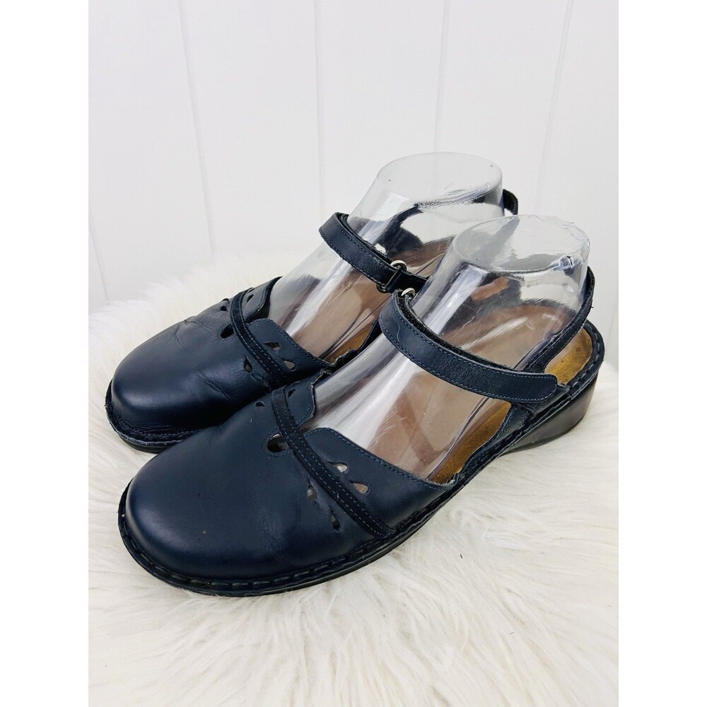 Naot Blue Leather Arataki Mary Jane Comfort Sandals Shoes Made Israel EU41 US10